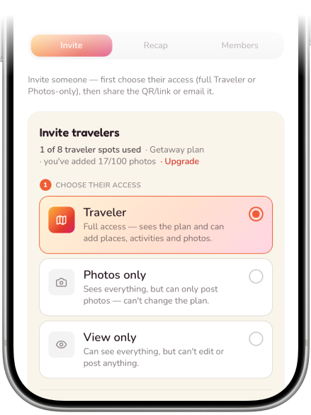 Inviting your group with a shareable QR code