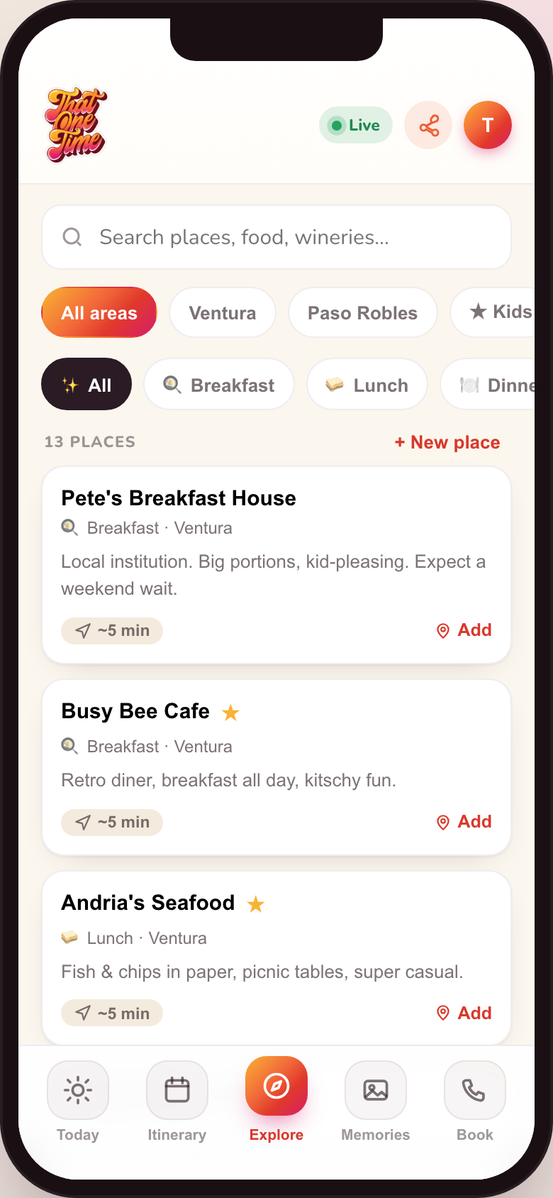 Explore tab