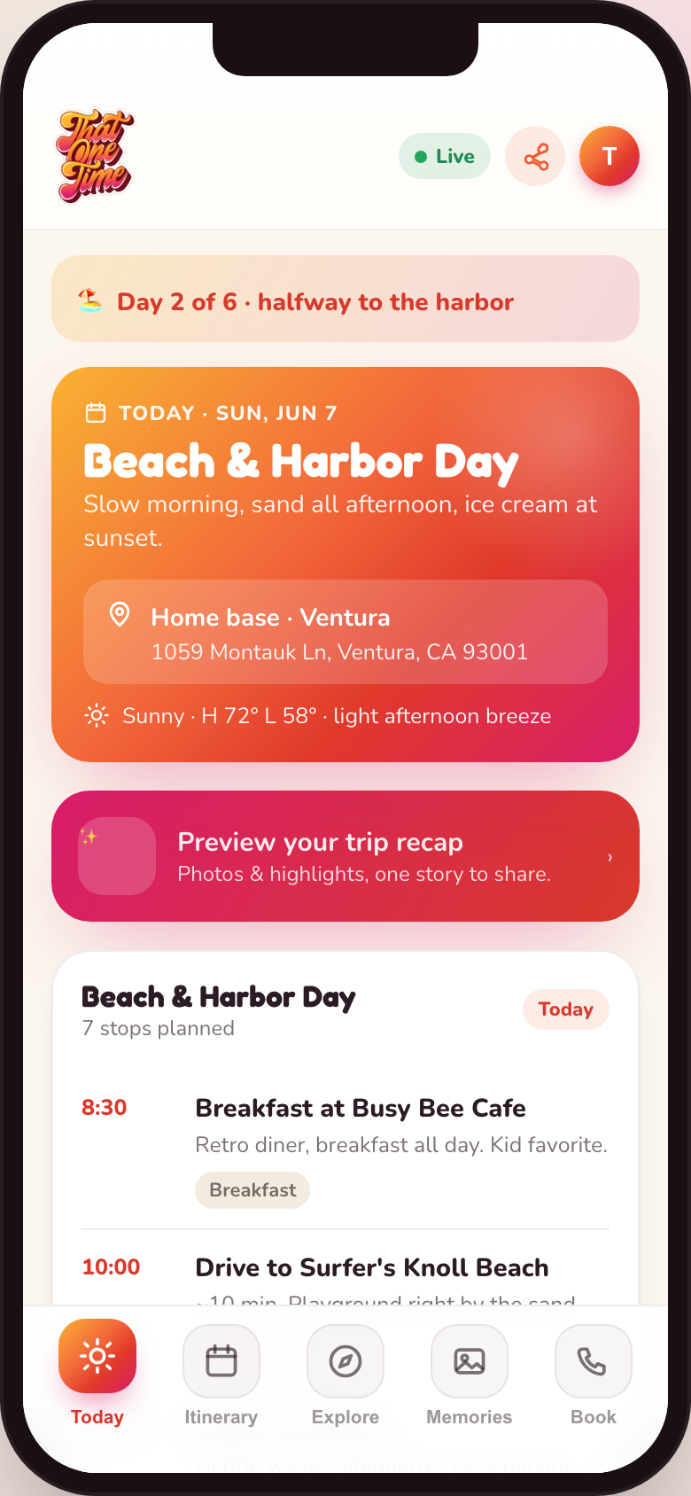 Today tab